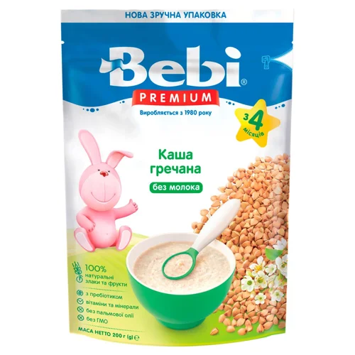 Каша безмолочна Bebi Premium гречана для дітей з 4 місяців 200г