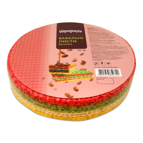 Вафельний Лист Традиція Веселка, 100г