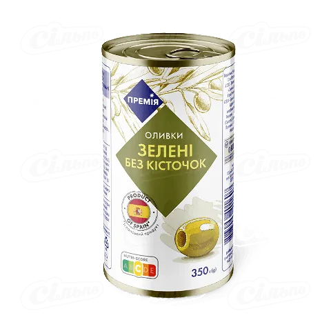 Оливки «Премія»® зелені без кісточок, 350г