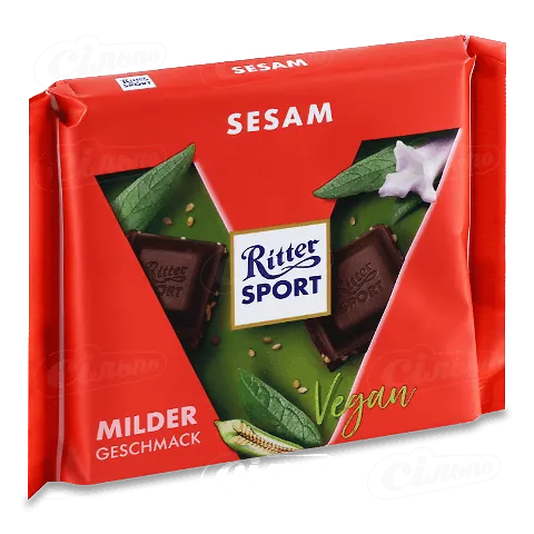 Шоколад чорний Ritter Sport Vegan з кунжутом, 100г