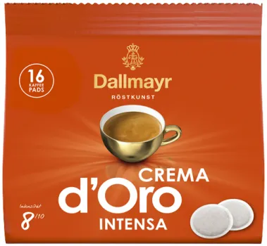 Кава в монодозах чалдах Philips Senseo Dallmayr Crema D'oro Intensa 16 шт 62 мм