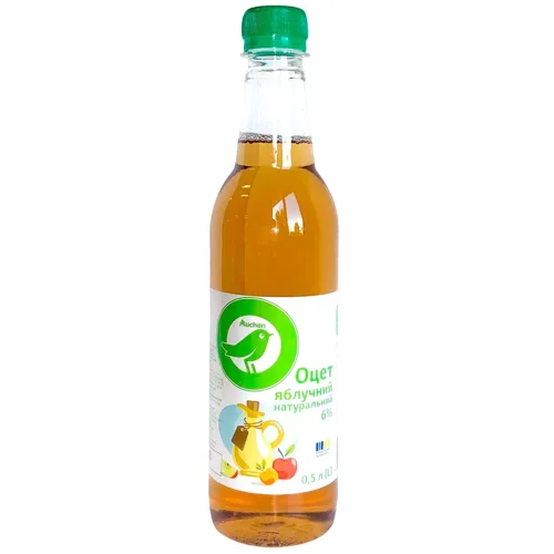 Оцет Auchan яблучний натуральний 6% 0,5л