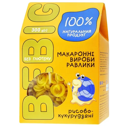 Макаронні вироби ВеBig Равлики рис-кукурудза без глютену, 300г