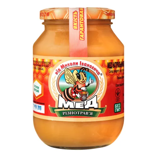 Мед натуральний квітковий Різнотрав'я від Миколи Івановича с/б 700г