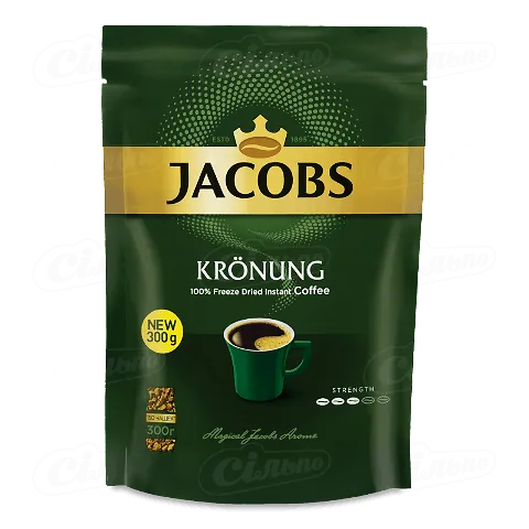 Кава 300г Jacobs Kronung розчинна сублімована м/уп