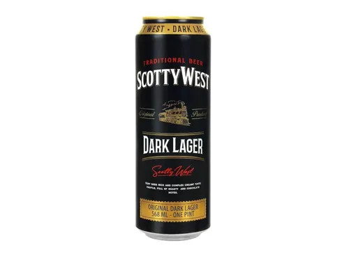 Пиво SCOTTY WEST Dark Lager темне фільтроване 5% об ж/б 0,568л