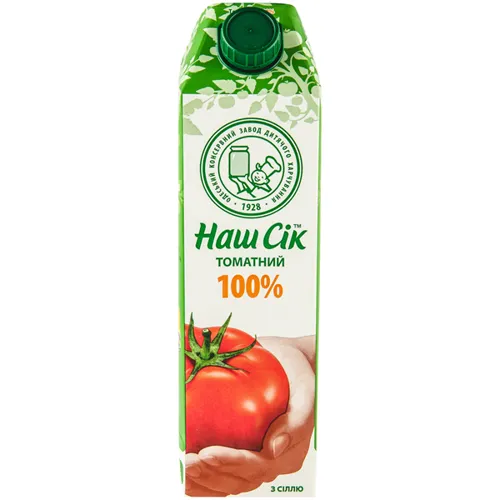 Сік томатний з сіллю «Наш Сік», 1л