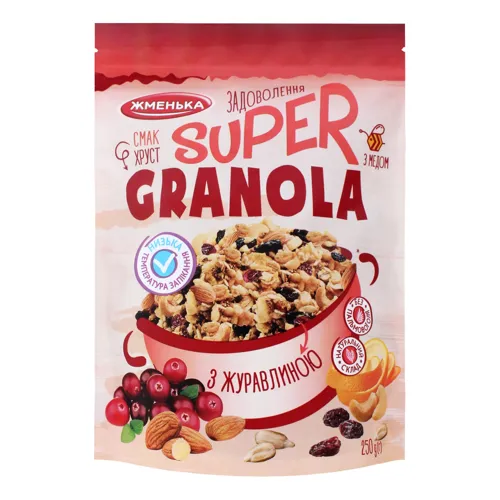Гранола з журавлиною Super Жменька д/п 250г
