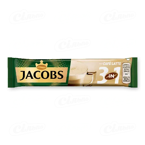 Напій кавовий «Jacobs 3в1 Cafe Latte», 12,5г
