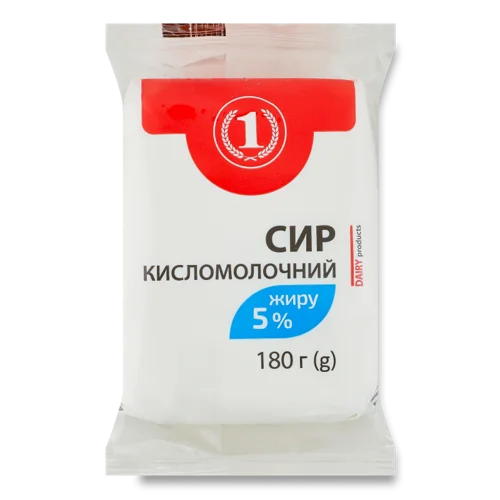 Сир Кисломолочний 5 Відсотків ТМ "1", 180г