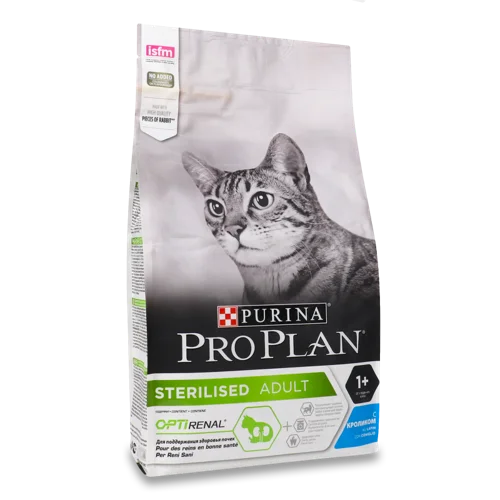 Корм сухий для стерилізованих котів з кроликом, Pro Plan, д/п, 1.5кг