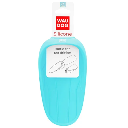Поїлка-насадка на пляшку Waudog Silicone 16,5х9см блакитний