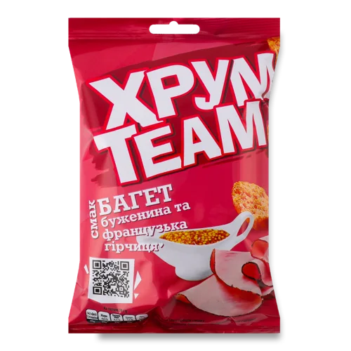 Сухарики З Бужениною Та Французькою Гірчицею, Багет ХрумTeam, в/к, 55г
