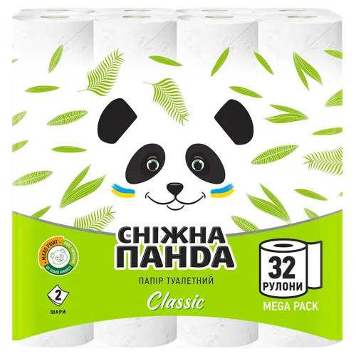 Туалетний папір Сніжна Панда Classic 2-шаровий 32шт