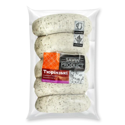 Ковбаски Варені Тюринзькі Савин Продукт Вищого Ґатунку, кг