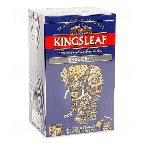 Чай чорний Kingsleaf Earl Grey, конверт, 25*2г
