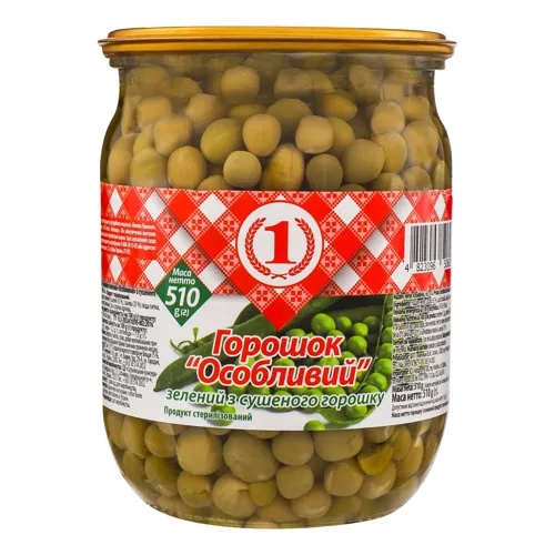 Горошок зелений з сушеного гороху Особливий №1 с/б 510г