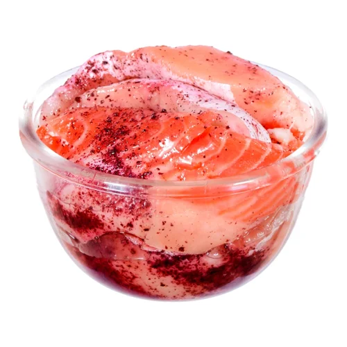 Брюшки лосося в медово-гранатовій заливці слабосолені