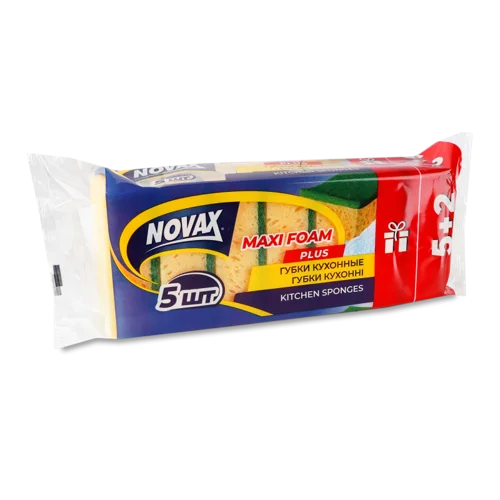 Губки Кухонні Plus Maxi Foam Novax, Вищого ґатунку, 7 шт