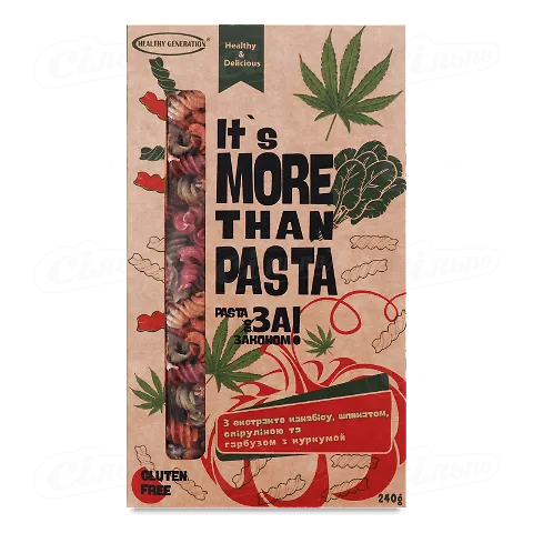 Вироби макаронні Healthy Generation з екстрактом канабіса без глютена, 240г