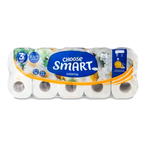 Туалетний Папір 3-Шаровий Chamomile Flowers Essential Smart, 10шт