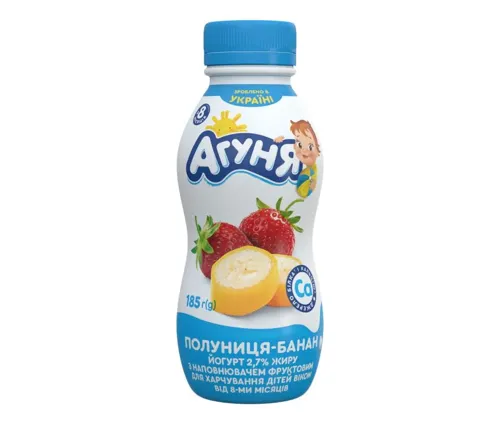 Йогурт 2.7% для дітей від 8міс Полуниця-банан Агуня