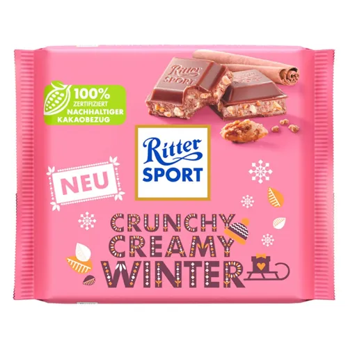 Шоколад молочний з корицею та хрустким печивом Ritter Sport 100г