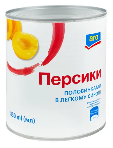 Персики половинками в легкому сиропі Aro з/б 850мл