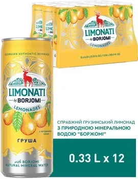 Упаковка лимонада Borjomi Limonati Груша 0.33л х 12 шт