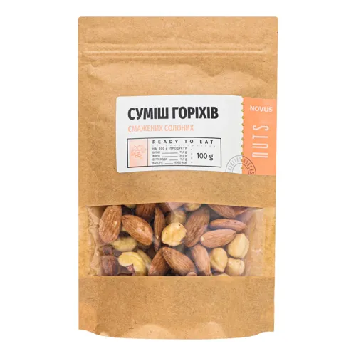 Суміш горіхів Novus смажених солоних 100г