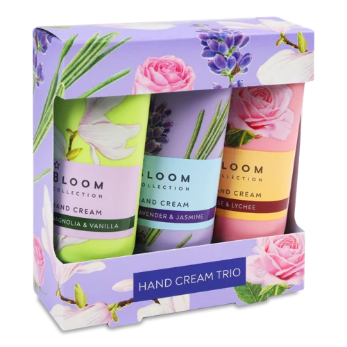 Набір Подарунковий Крем для Рук Rose&Lychee + Magnolia&Vanilla + Lavender&Jasmine 3x50мл Hand Cream Trio Bloom