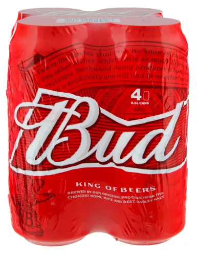 Пиво 0.5л 5% світле пастеризоване Bud з/б