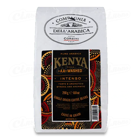 Кава в зернах Corsini Kenya смажена натуральна, 250г