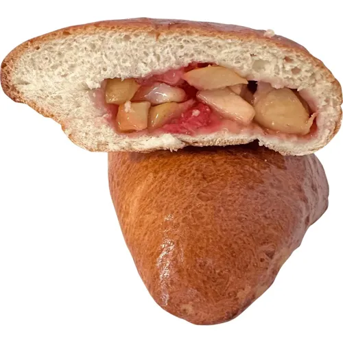 Булка здобна з яблуком та полуницею, ваговий