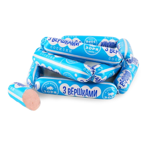 Сосиски З Вершками Зоря Дніпра Вищого Ґатунку, кг