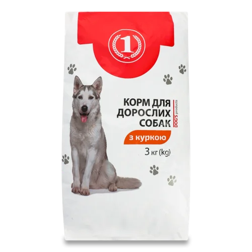 Корм Сухий Повнораціонний Для Дорослих Собак З Куркою, В/ґ, 3 кг