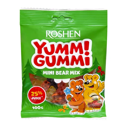 Цукерки желейні Mini Bear Mix Yummi Gummi Roshen м/у 100г
