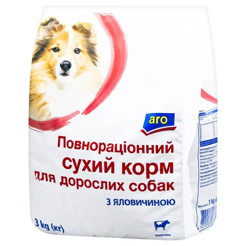 Корм сухий Aro з яловичиною для собак 3кг