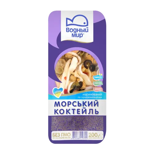 Коктейль морський солений в олії По-середземноморськи Водний світ 200г