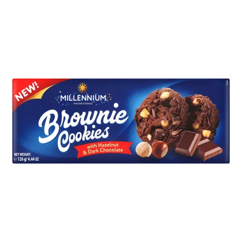 Печиво з лісовим горіхом і темним шоколадом Brownie Cookies Millennium