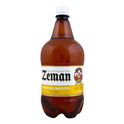 Пиво 1л 5.5% світле фільтроване пастеризоване Kristallweizen Zeman
