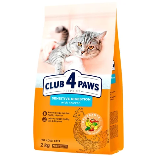 Корм сухий Club 4 Paws Premium з куркою для котів з чутливим травленням 2кг