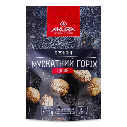 Горіх Мускатний Цілий Вищого Ґатунку Akura, 15г