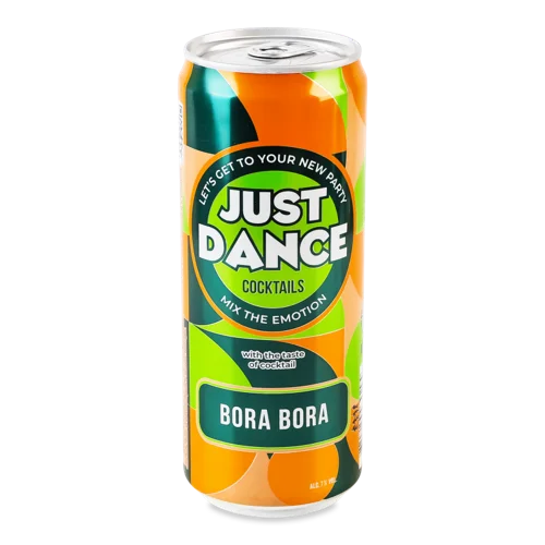 Слабоалкогольний Напій Сильногазований Bora Bora Cocktails Just Dance, 330мл, 7%