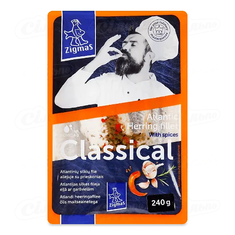 Оселедець Zigmas філе з приправами в маслі 240г