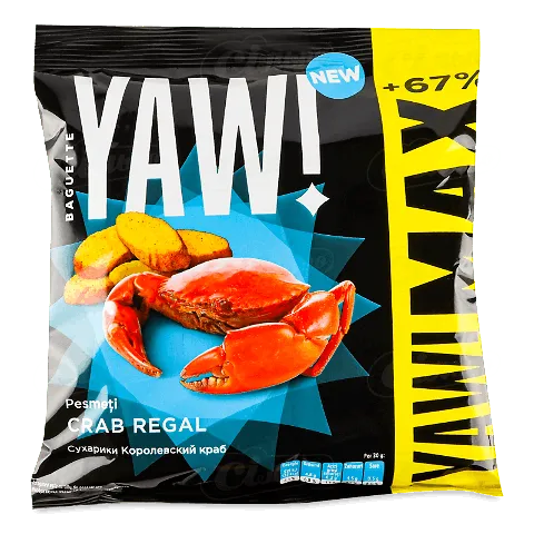 Сухарики Yaw! багети зі смаком краба, 100г