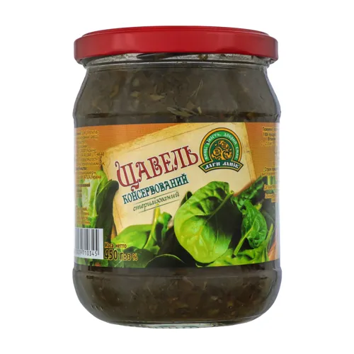 Щавель консервований «Дари ланів» у скляній банці 450г