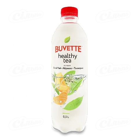 Напій негазований Buvette Healthy tea зі смаком білого чаю абрикосу та танжерину 0,5л