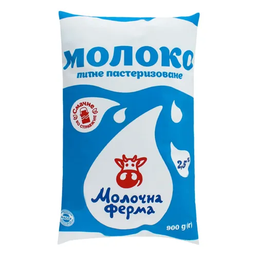 Молоко 2.5% пастеризоване Молочна ферма м/у 900г