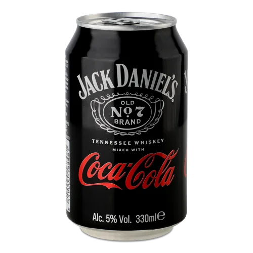 Напій слабоалкогольний Jack Daniel's Tennessee Whiskey&Coca Cola з/б (330мл)